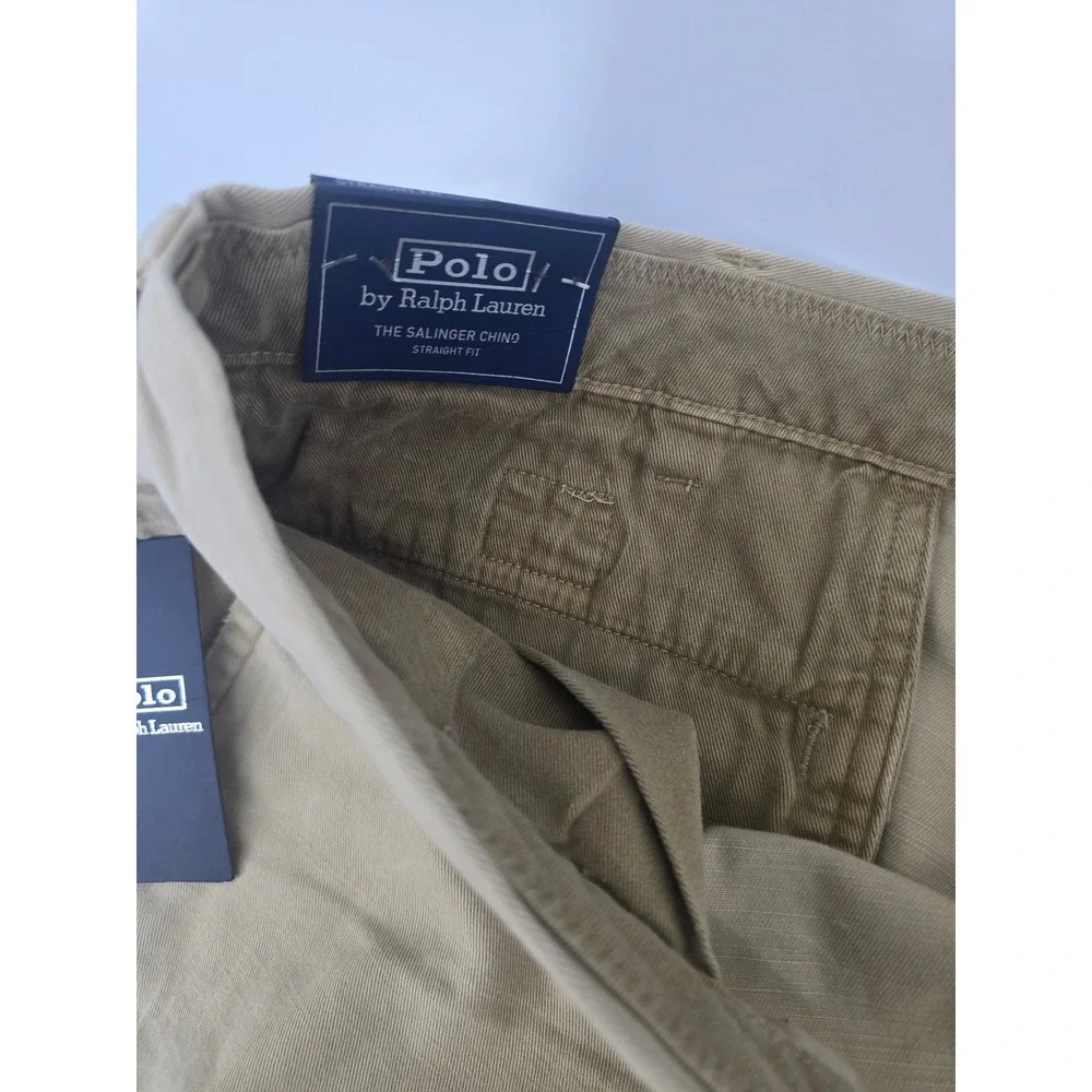Polo Ralph Lauren Shorts Mens 42 Beige Sauger Chino Straight Fit Raw Hem